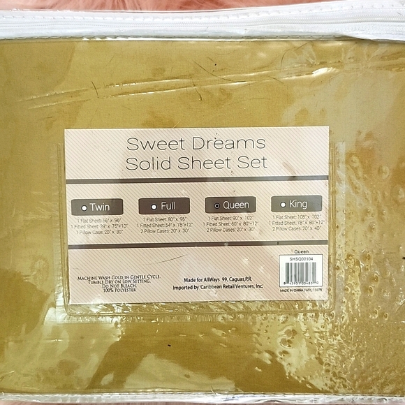 Brand New SWEET DREAMS SOLID SHEET SET-QUEEN - Picture 3 of 6
